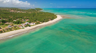 entretenimento vista aérea de uma praia com casas na orla. POUSADA HUMAITÁ
