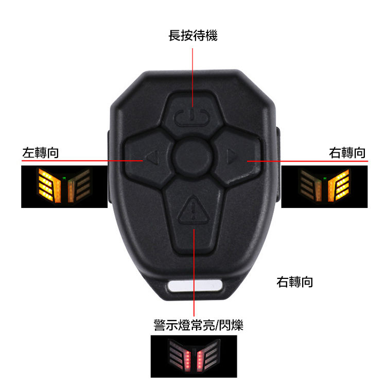 縮圖：（全台瘋）L014 自行車燈 騎行裝備用品 單車無線遙控轉向燈有喇叭 越野山地車尾燈 現貨供應