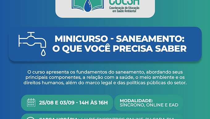 Minicurso apresenta conceitos fundamentais sobre saneamento