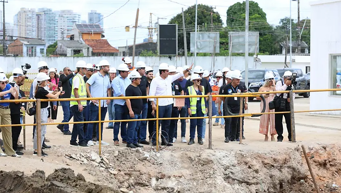 Governador visita obras da maior Estação de Tratamento de Esgoto do Pará
