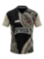 Custom jersey printing with tribal patterns and sponsor logo
