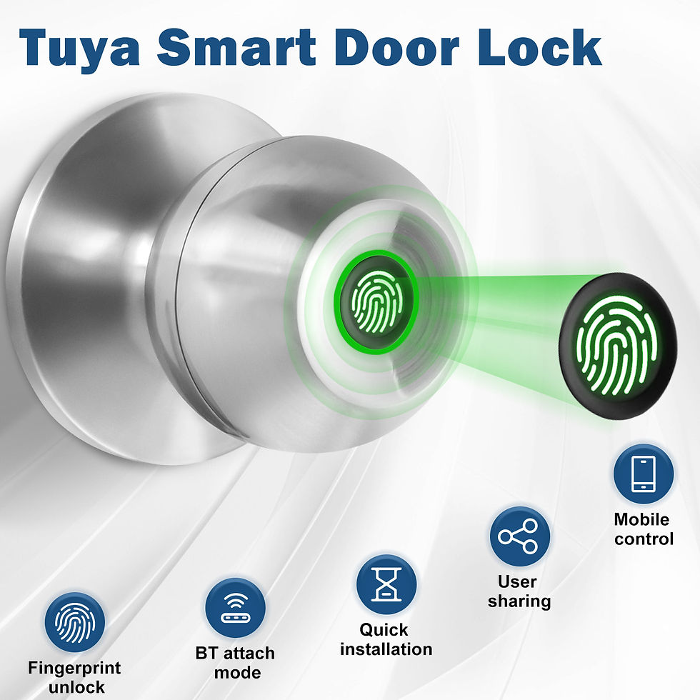 Thumbnail: Tuya Smart Door Lock Fingerprint Biometric Spherical Lock Smart Home Devices Sec