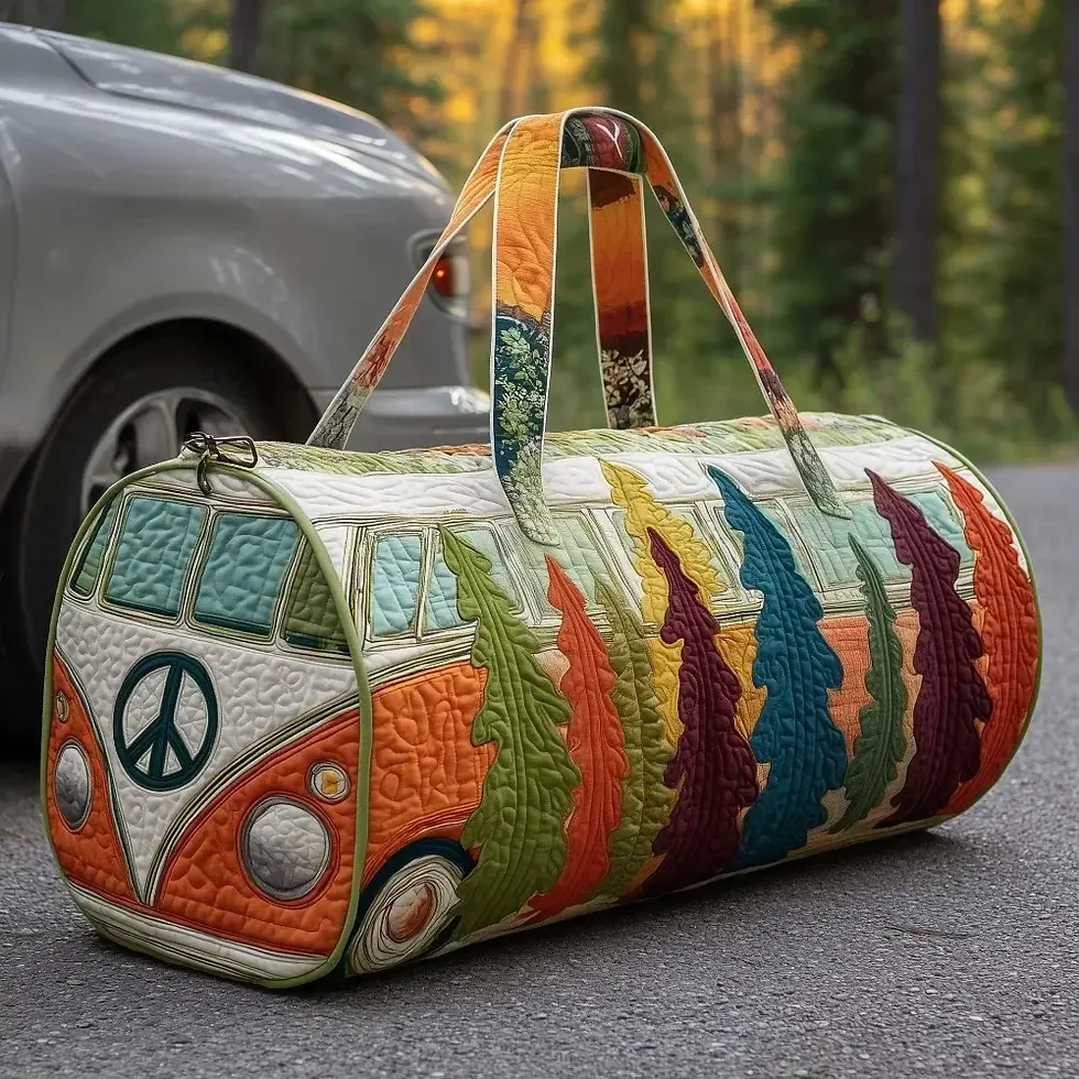 Thumbnail: Quilted Duffle Bag Large Capacity 3D Quilting Craft Travel Duffel Bag Tote Bags 
