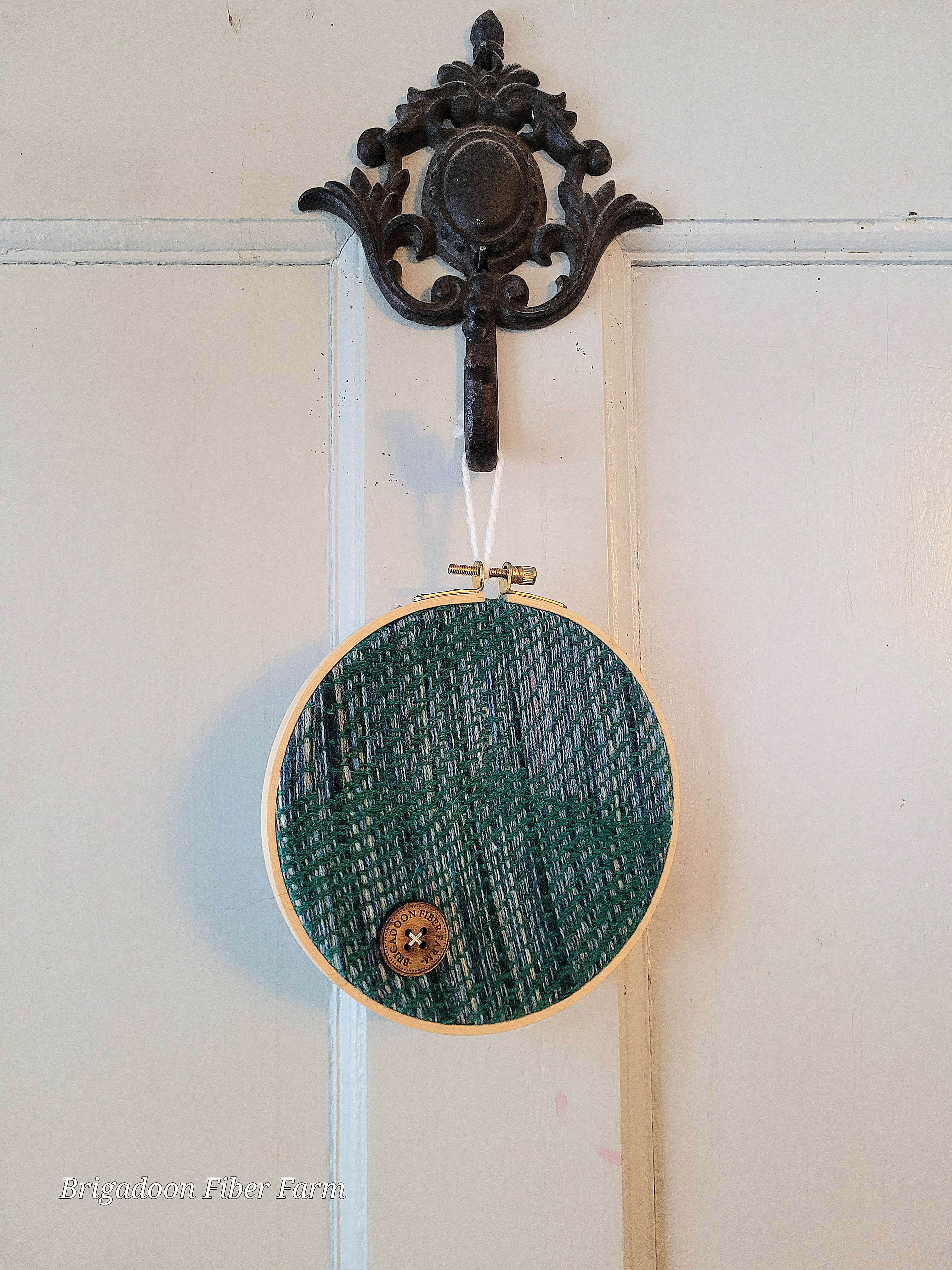 Handwoven Mini Wall Hanging – "Sea People" in Hoop Frame