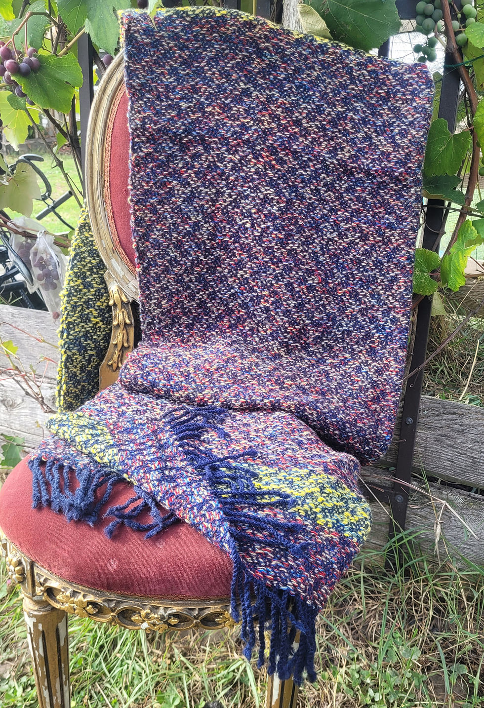 Thumbnail: Handwoven Blanket, Crayon box, wool, alpaca, lap blanket