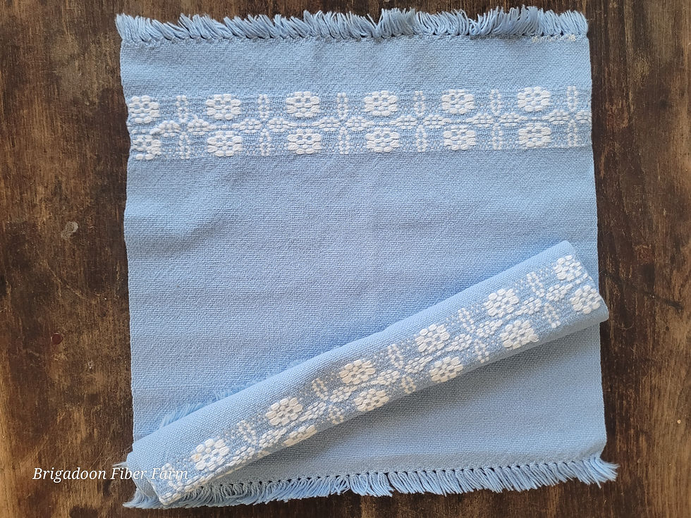 Thumbnail: Cottolin napkin,  handwoven, cornflower blue