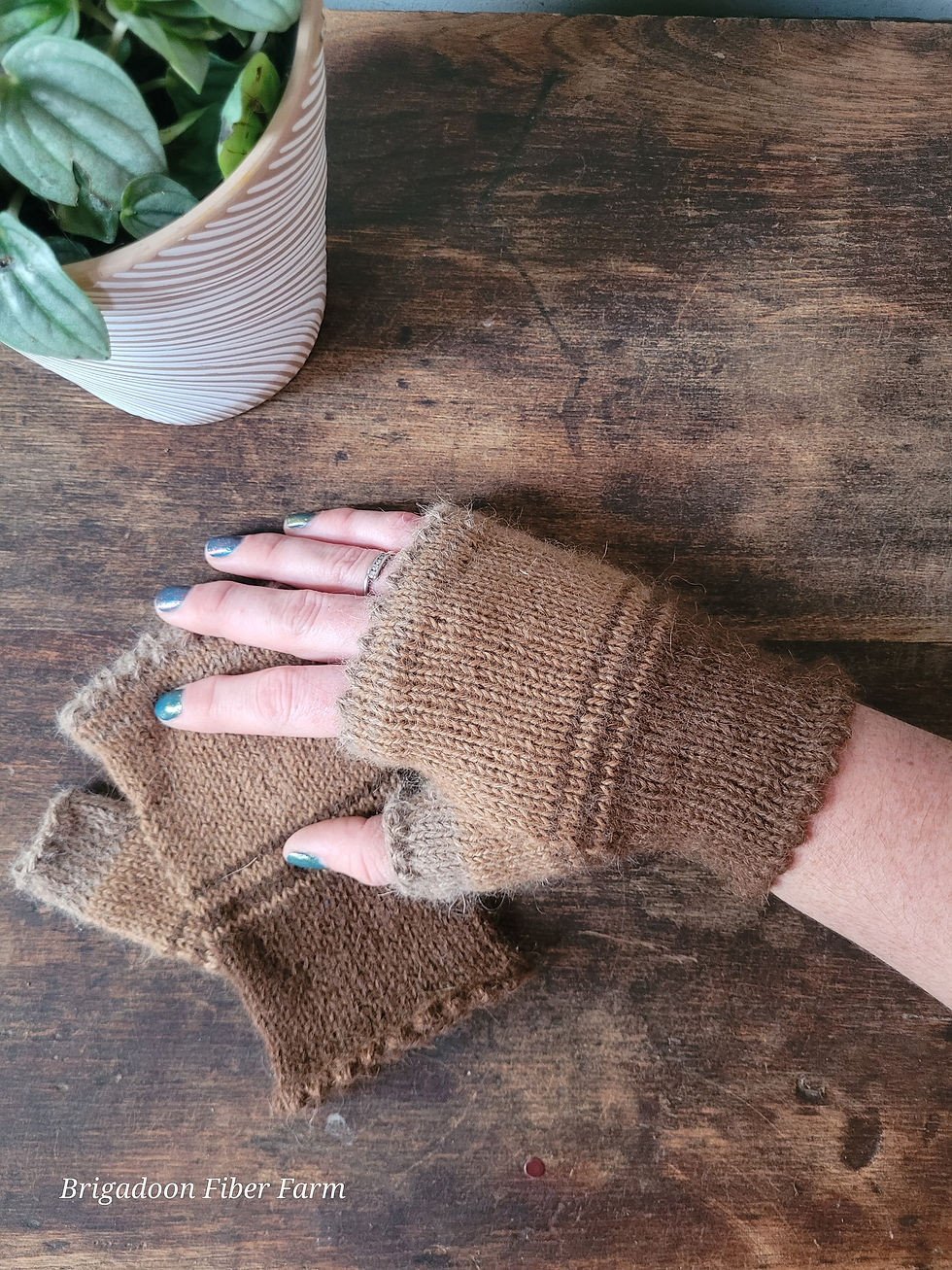 Thumbnail: Smitten Fingerless mittens, 100% alpaca