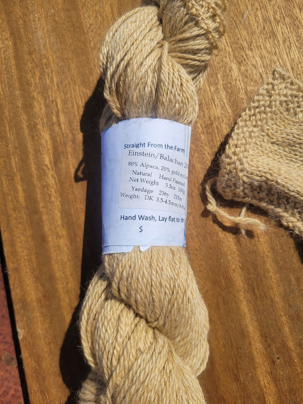 Thumbnail: alpaca yarn, 80% alpaca, 20% nylon. Einstein/Balachan 2024, dk weight, 3ply