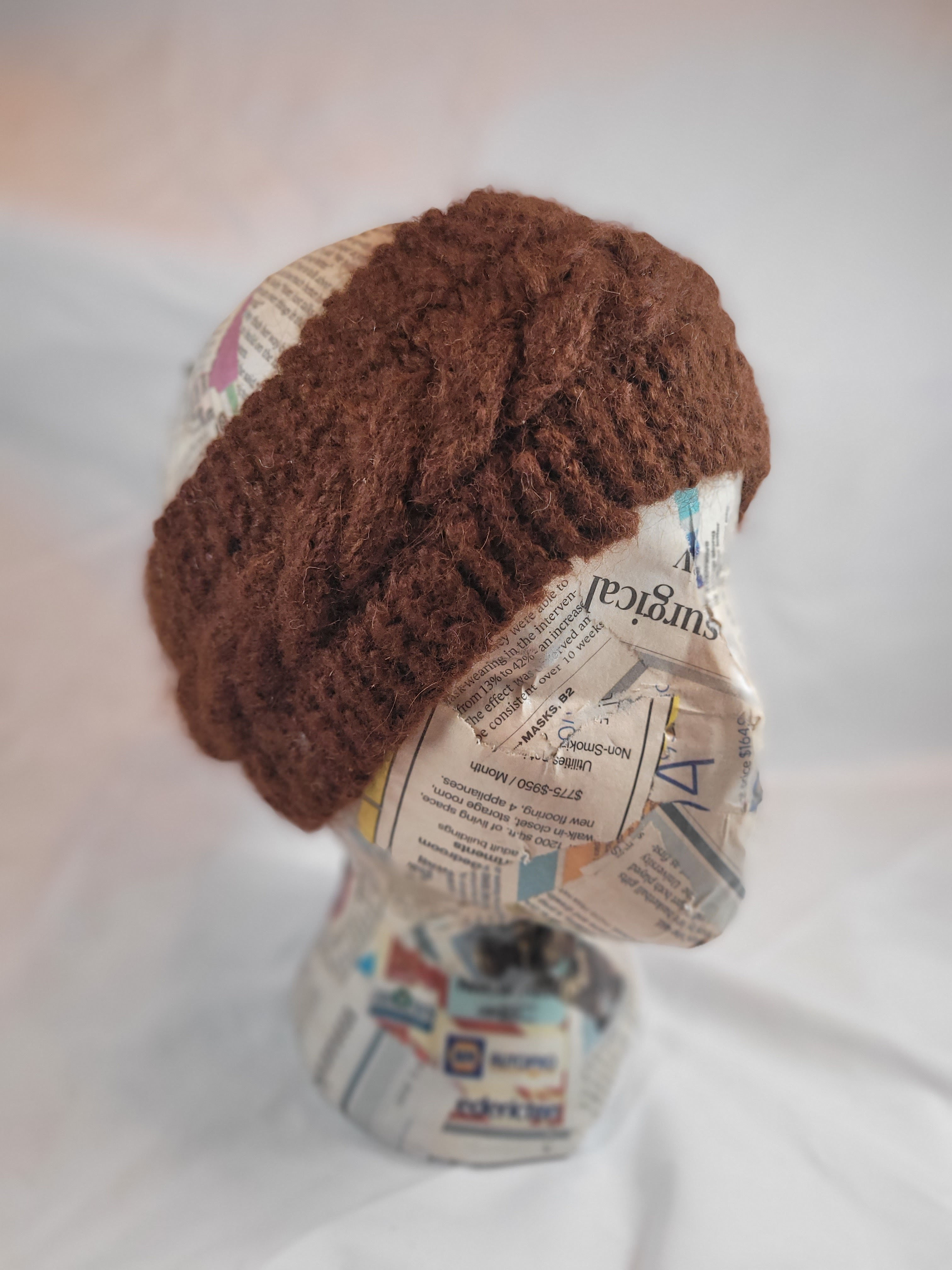Alpaca headband, Natural, super thick, adult