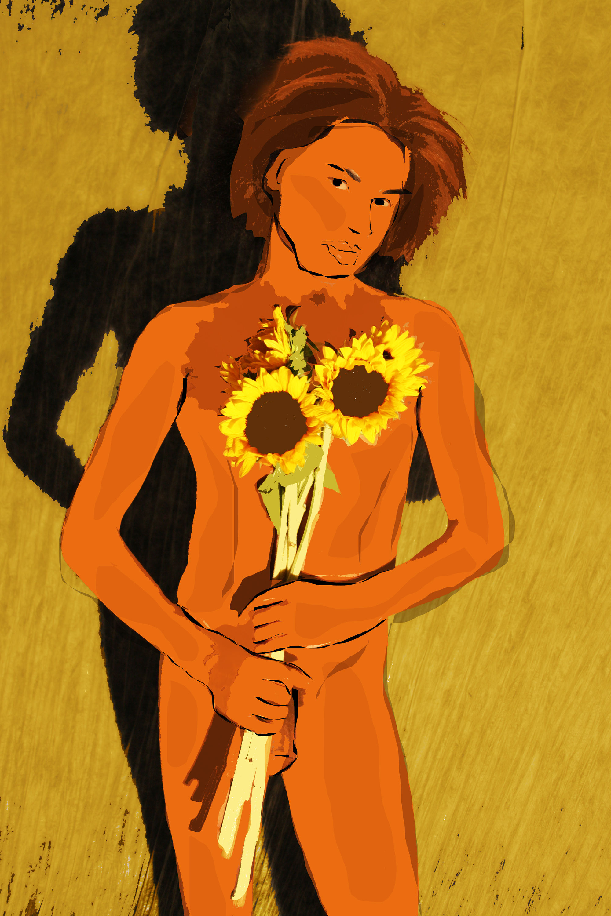 Boy with Sunflowers