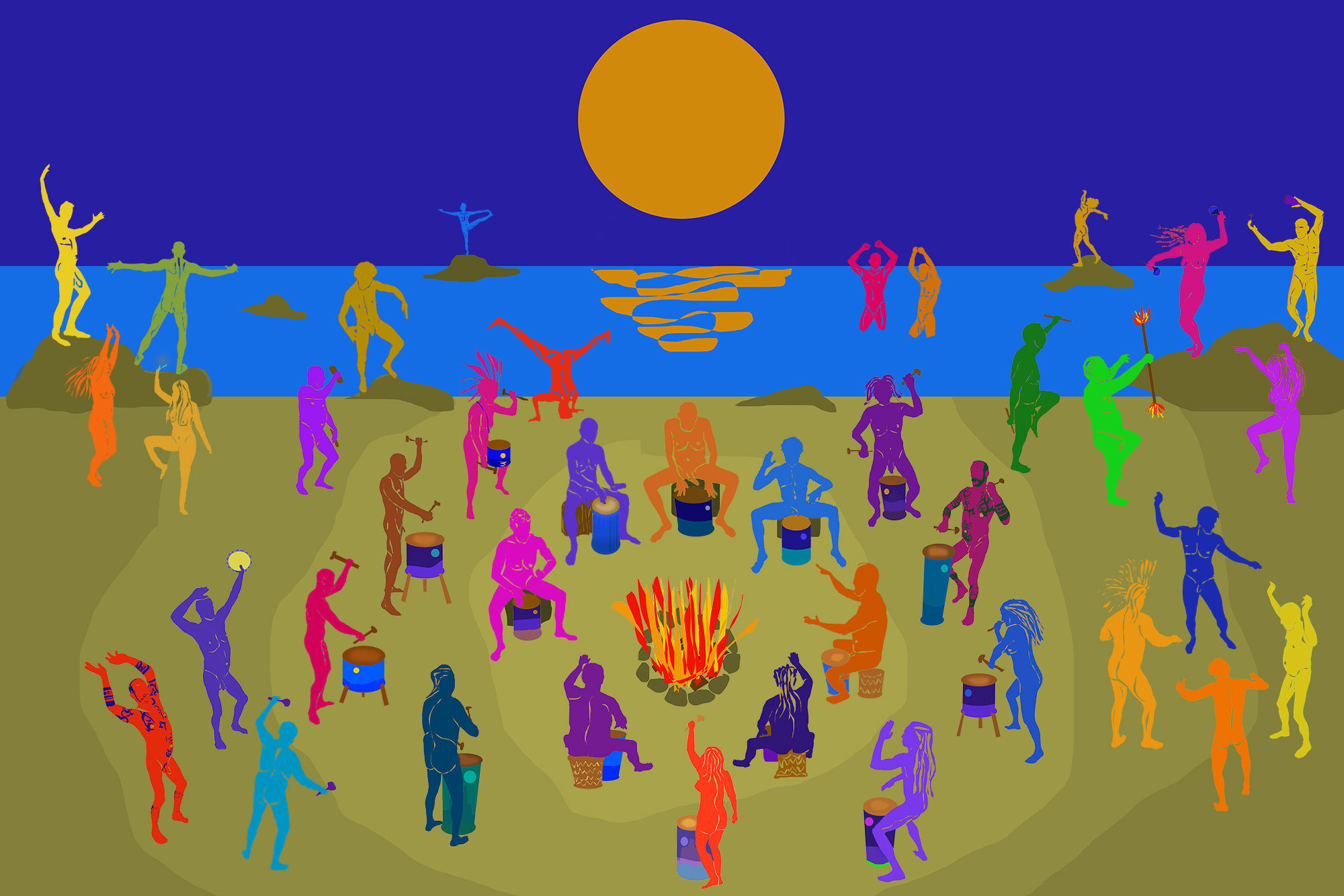 Seaside Full Moon Drum Circle