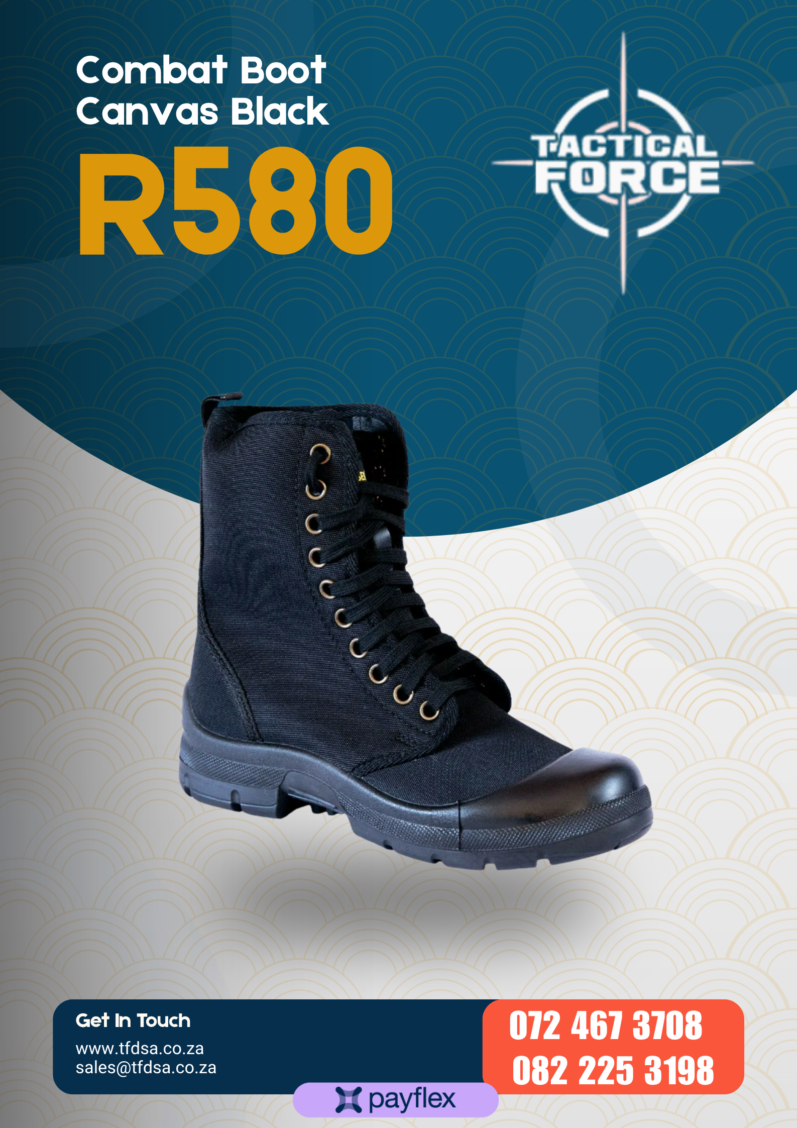 Combat Boot Canvas Black