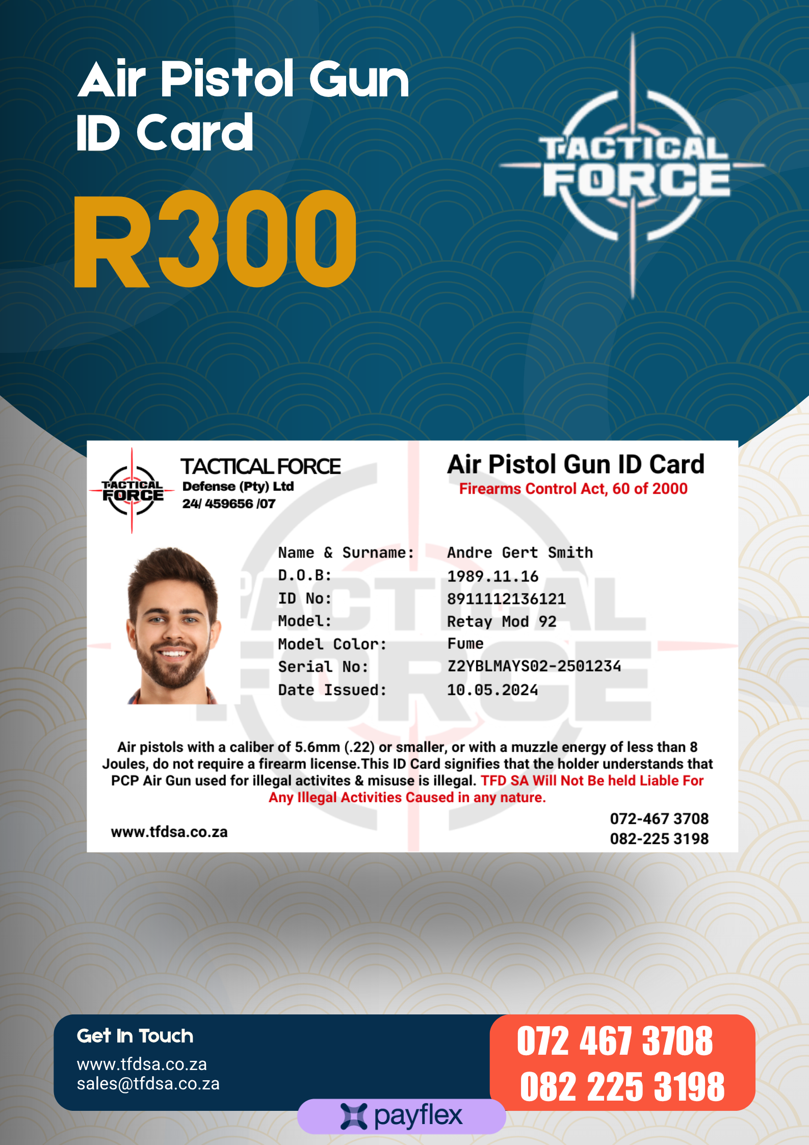Air Pistol Gun ID Card