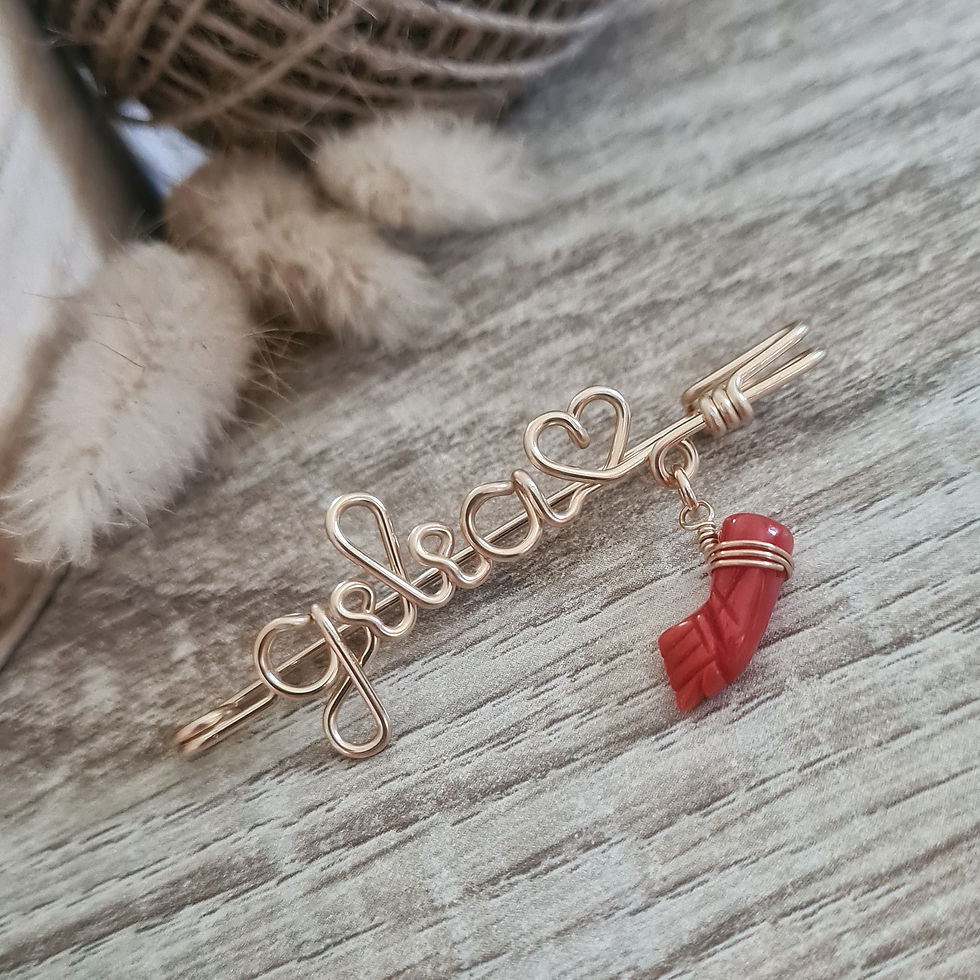 Miniature : Broche "Per Tè" - Main corail 