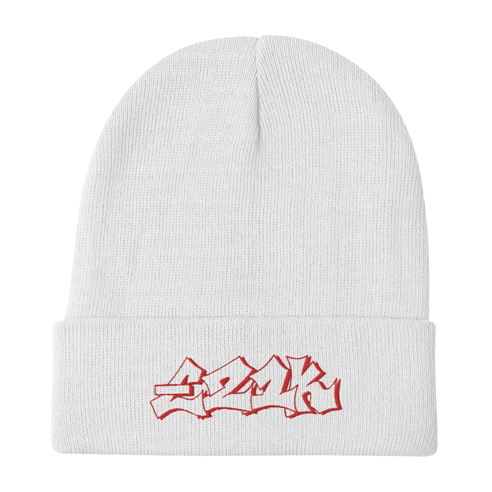 beanie hat with graffiti