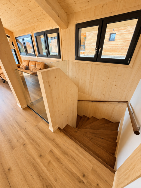 Treppenhaus Holz Modern Chalet Cembra Ferienhaus