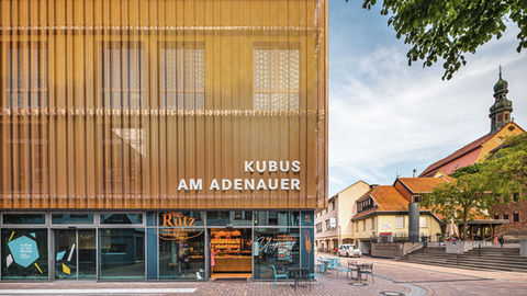 Merz Objektbau Architektur Projektentwicklung KUBUS Wiesloch Am Adenauer Außenansicht Fotografie Mixed Use Einzelhandel Verwaltung