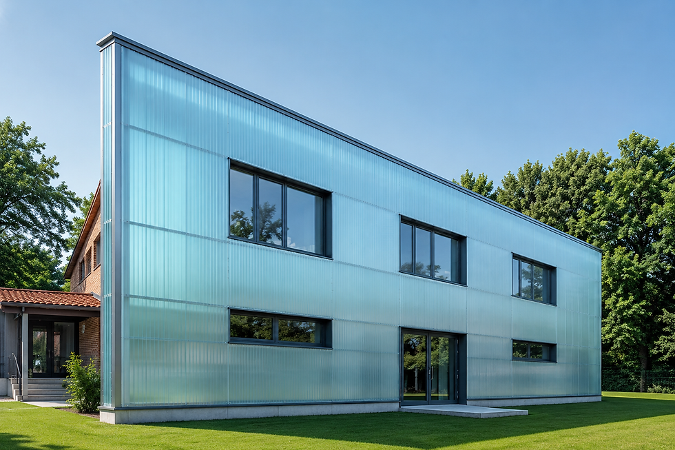 Sistema modular de policarbonato celular para fachadas y cerramientos