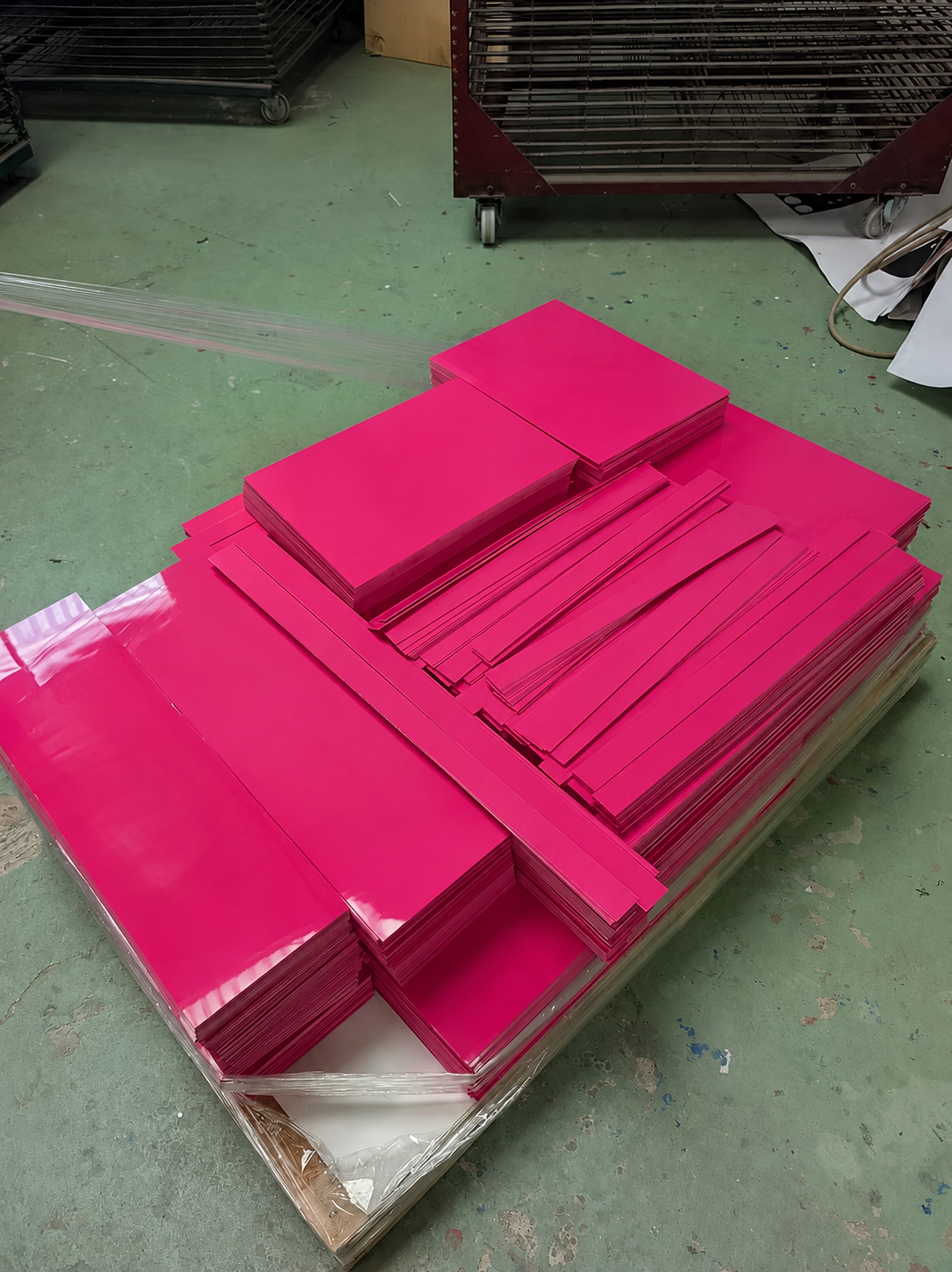 poliestireno antichoque rosa, fabricación a medida