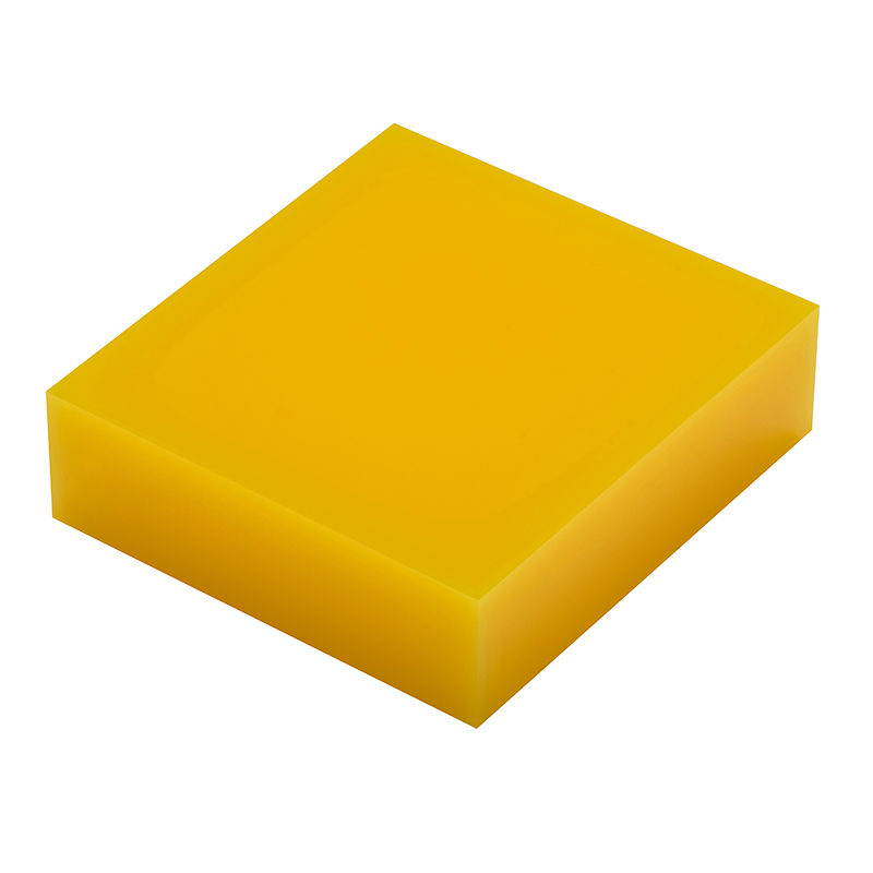 Miniatura: Panel grueso de metacrilato translúcido de gran espesor y acabado brillante amarillo