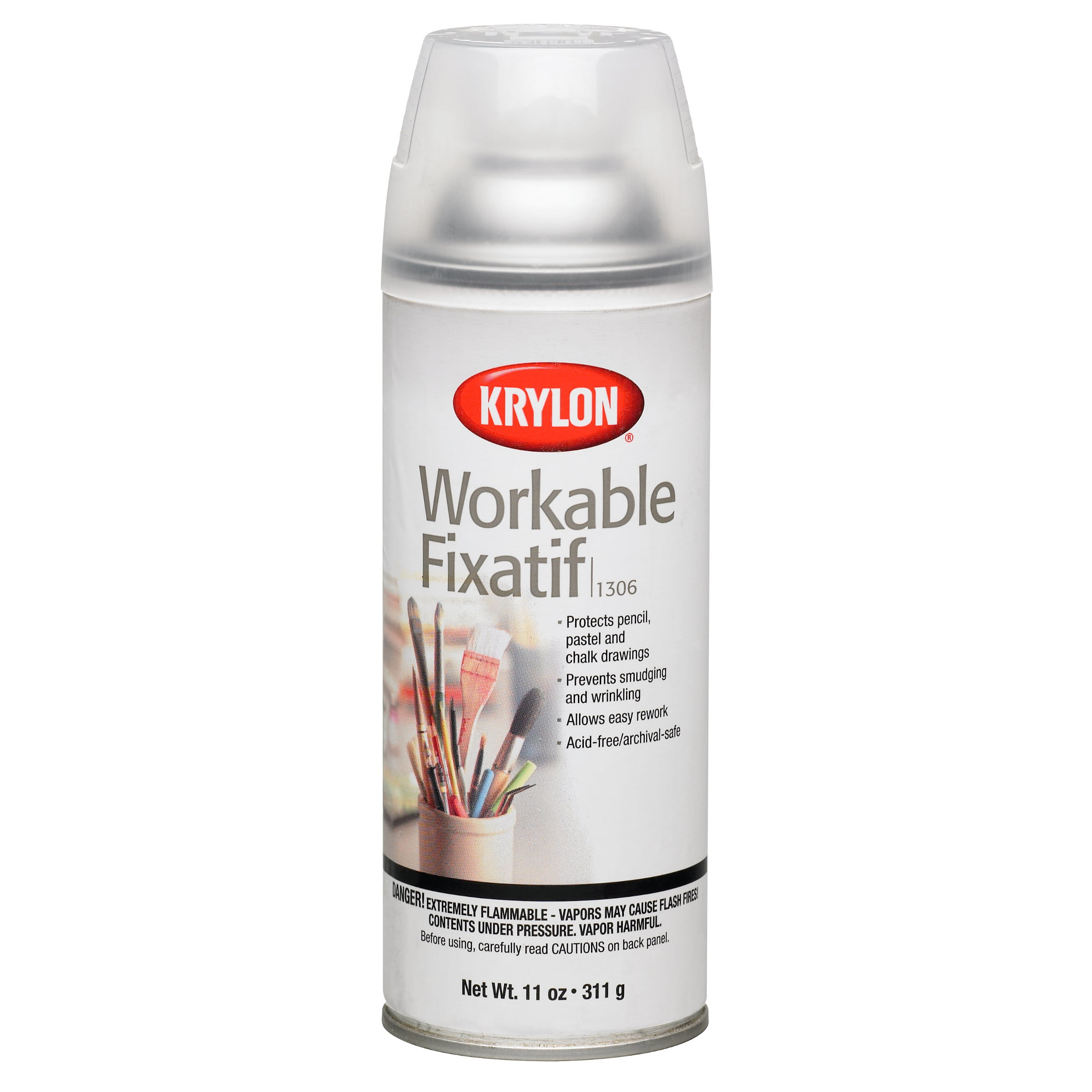 Workable Fixatif Spray Coating, Clear Finish, 11 Oz.