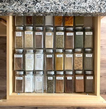 an organized spice drawer
