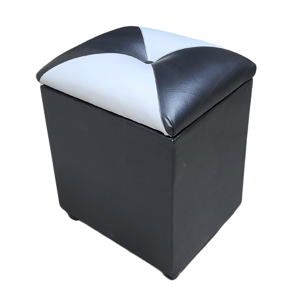 Miniatura: Pouf Baúl Bicolor eco cuero  40x33x50x40 Rimar