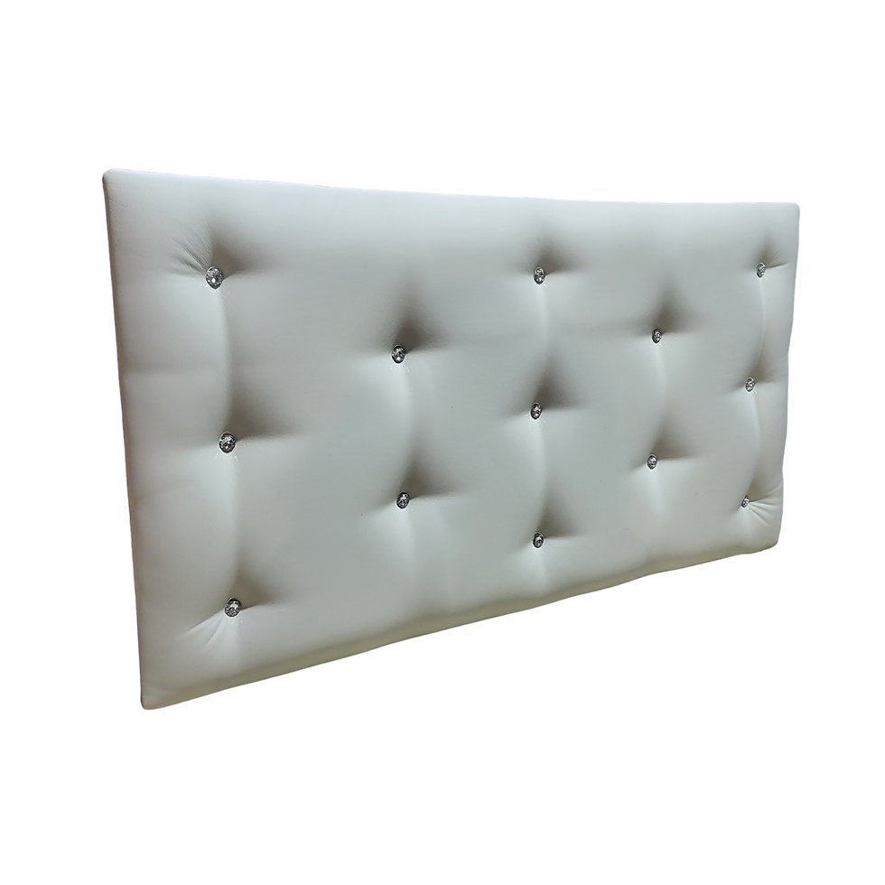 Miniatura: Respaldo plaza y media Beige  Eco Cuero Diamante