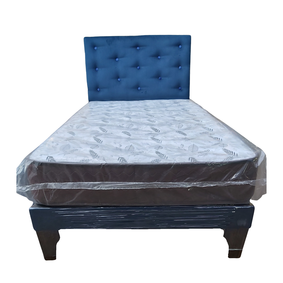 Cama plaza y media Colchon MARVER Azul Marino