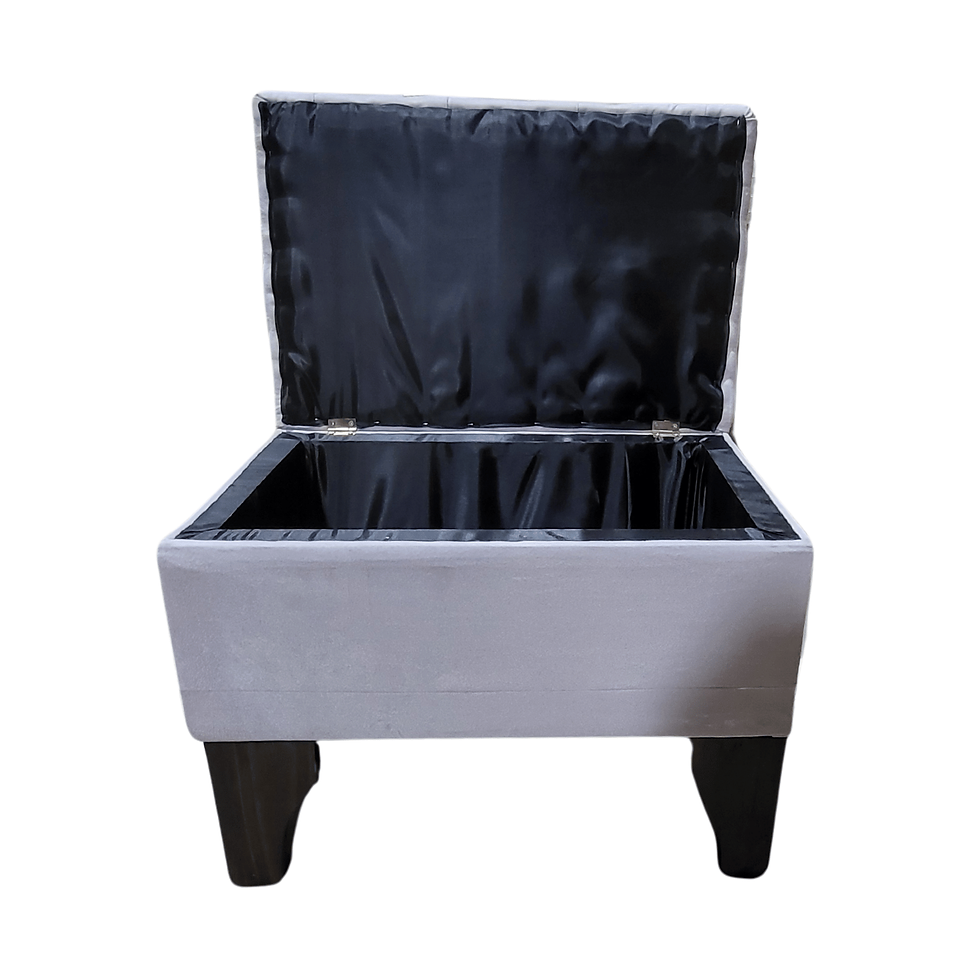 Miniatura: Banqueta Baúl Gris Perla FELPA TUBULAR 60x40X45X20 Rimar