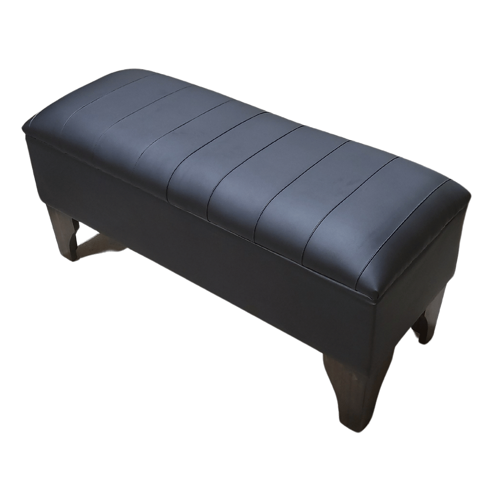 Miniatura: Banqueta Baúl Negro Eco Cuero Tubular 105x45x40x20 Rimar.