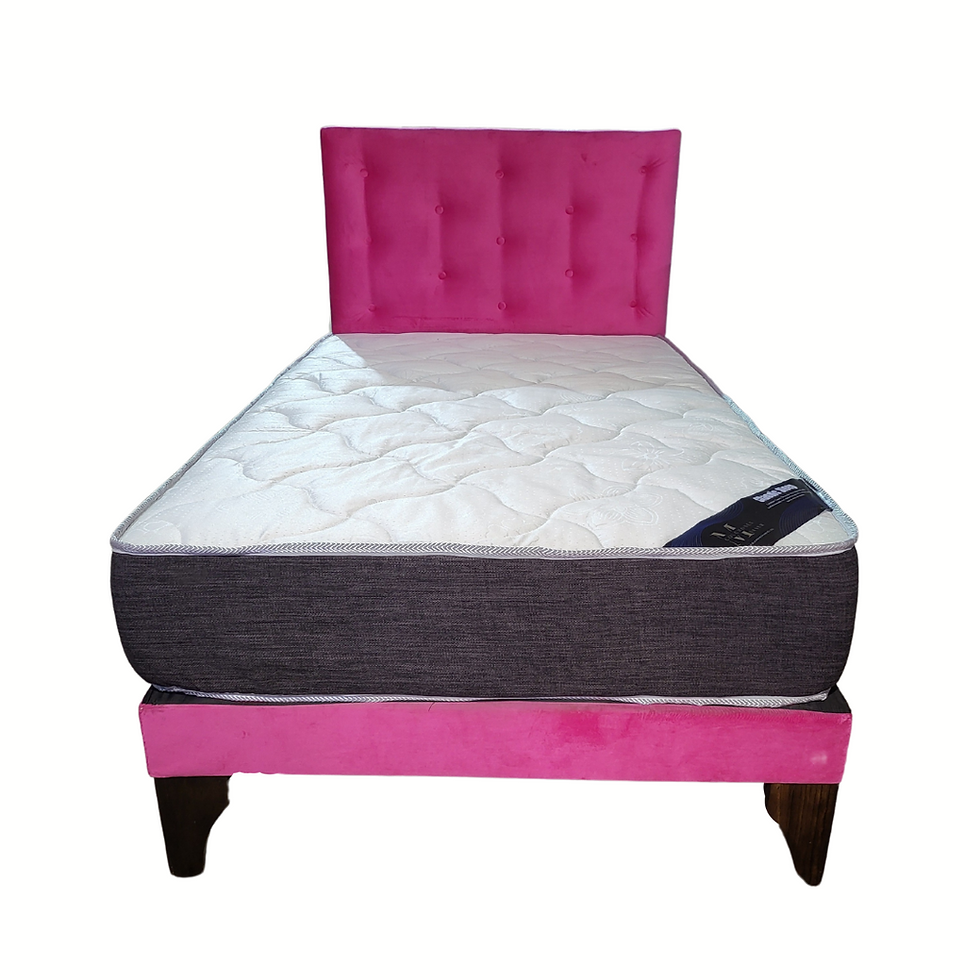 Cama plaza y media Fucsia claro Felpa Colchon MARVER.
