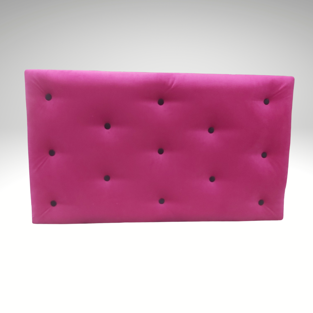 Respaldo plaza y media Fucsia botón Morado