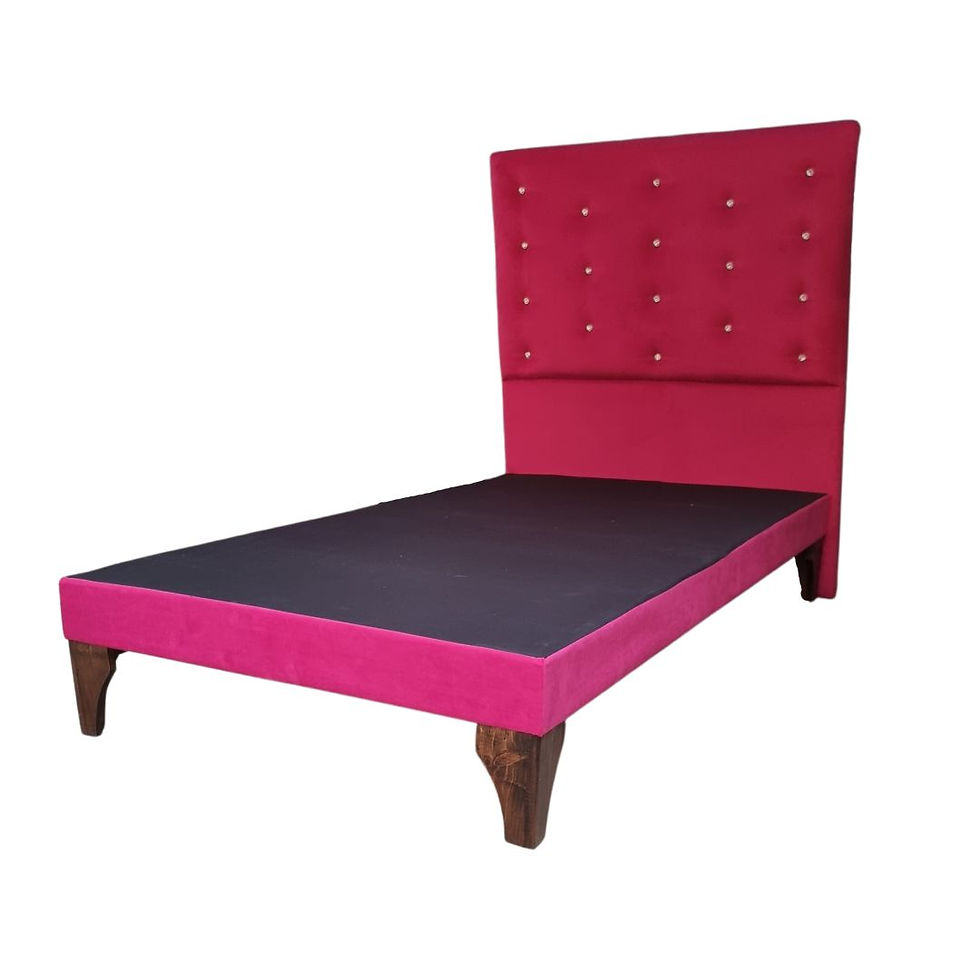 Miniatura: Base 1 plaza + Respaldo a Piso Fucsia Felpa