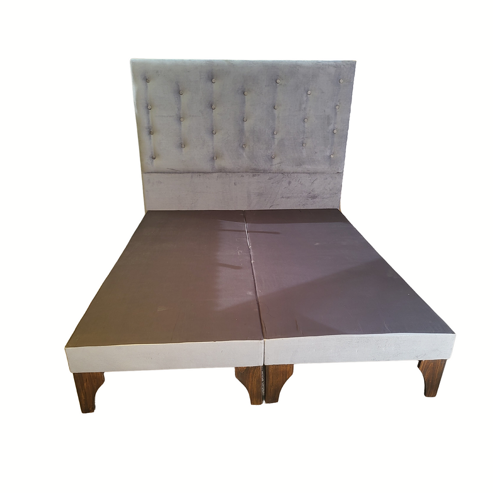 Base dividida + respaldo a piso 2 plazas Gris Felpa