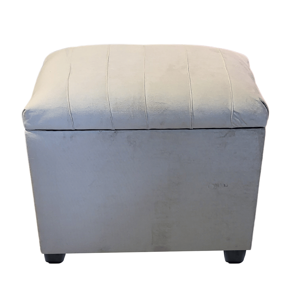 Miniatura: Banqueta Baúl Beige Felpa 60x45x35x35 Rimar