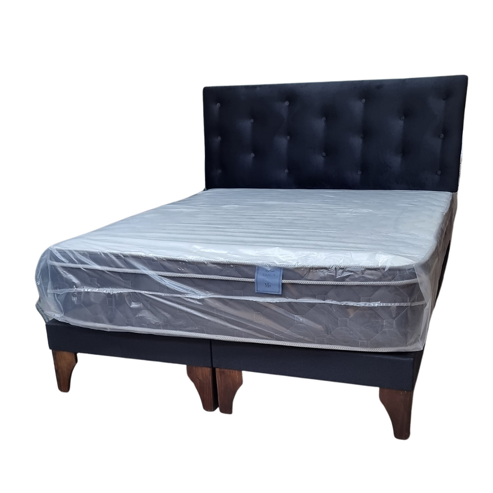 Miniatura: Cama 2 plazas Colchon TANON Premiun  MARVER Negro Felpa