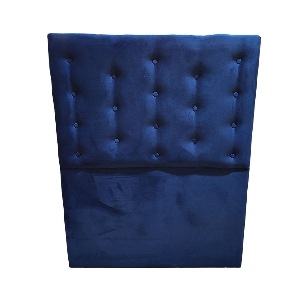 Miniatura: Respaldo a piso plaza y media Azul Marino Felpa