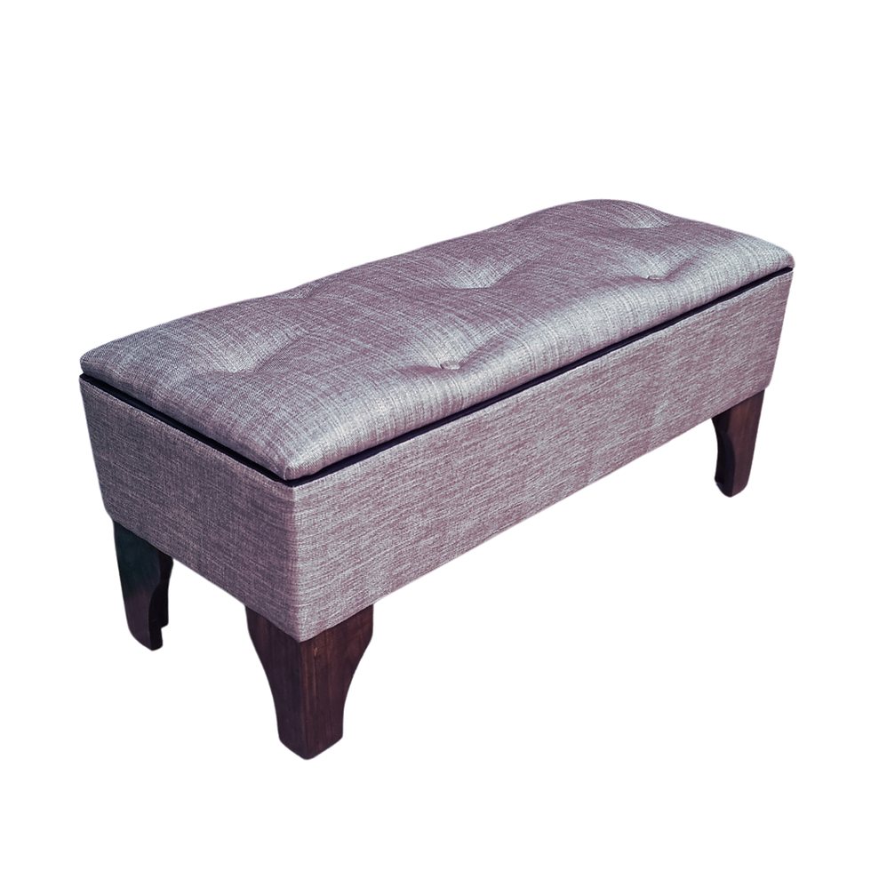 Miniatura: Banqueta Baúl Gris Claro Lino 105x45x40x20 Rimar