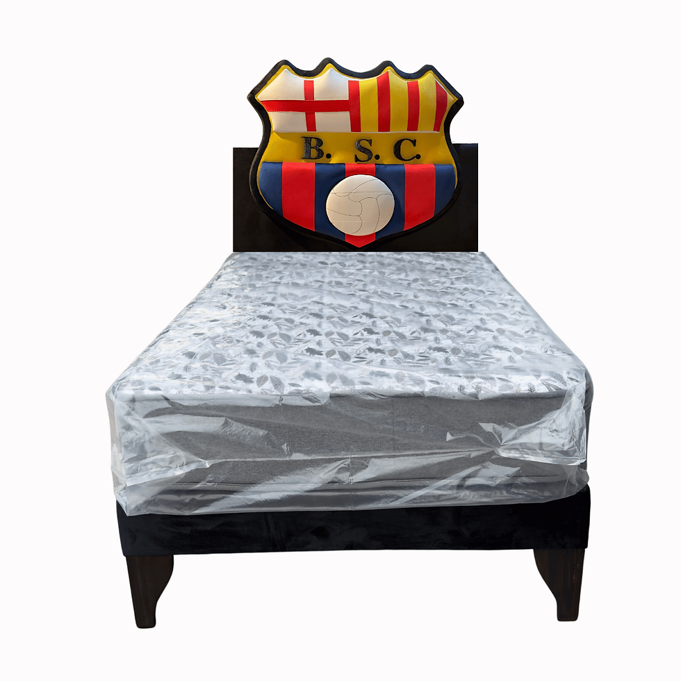 Cama 1 plaza y media +Colchón +Respaldo diseño Infantil equipo