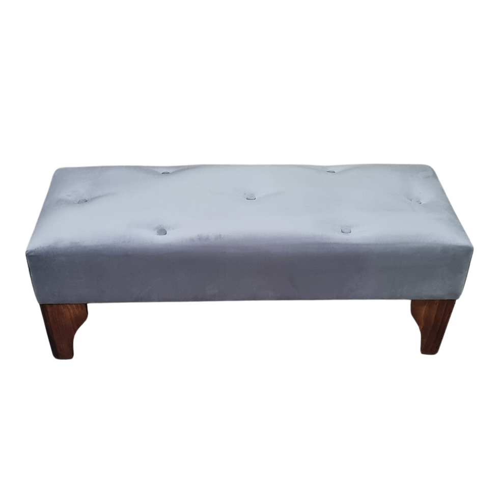 Miniatura: Banqueta Larga Gris Felpa 100x40x40 Rimar.