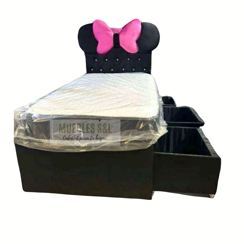 Miniatura: Cama 1plaza y media con 3 carritos auxiliares diseño minii