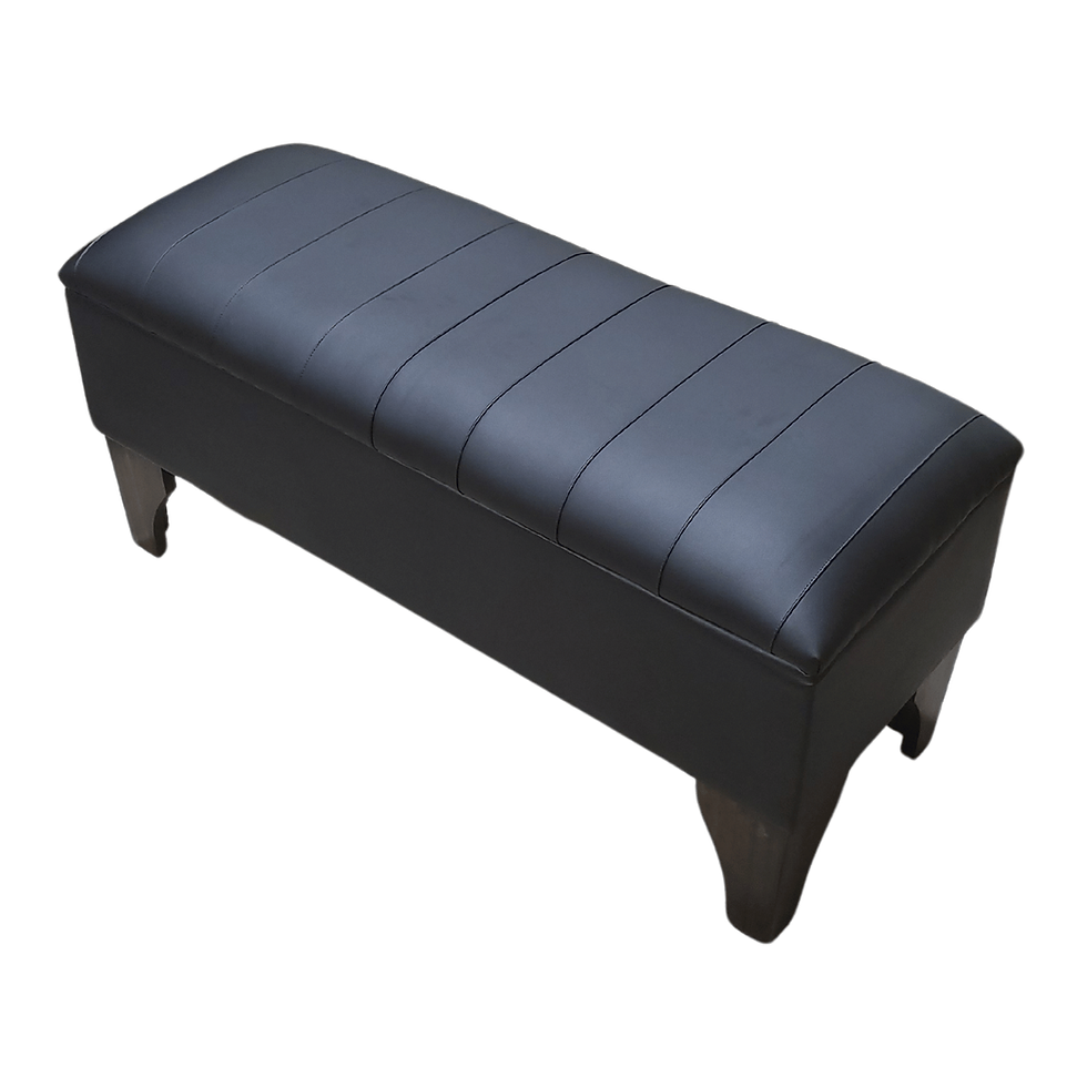 Miniatura: Banqueta Baúl Negro Eco Cuero Tubular 105x45x40x20 Rimar.