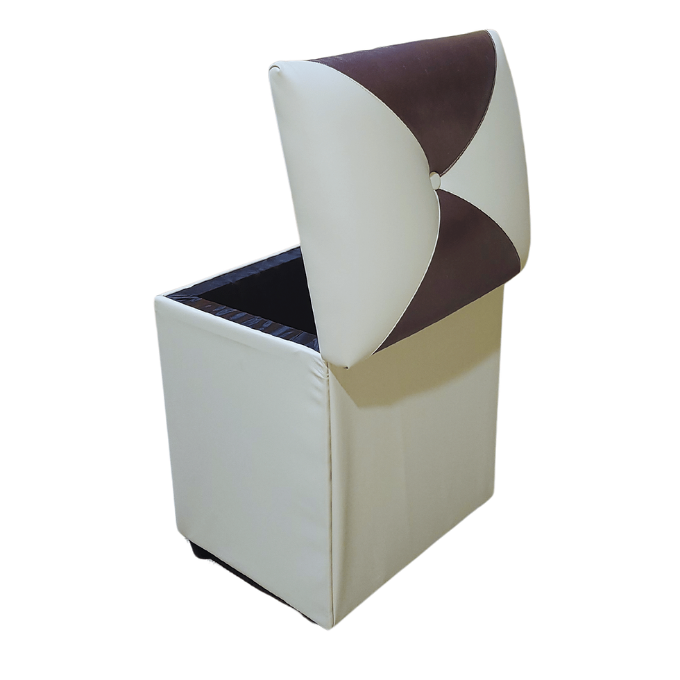 Miniatura: Pouf Baúl Bicolor eco cuero  40x33x50x40 Rimar