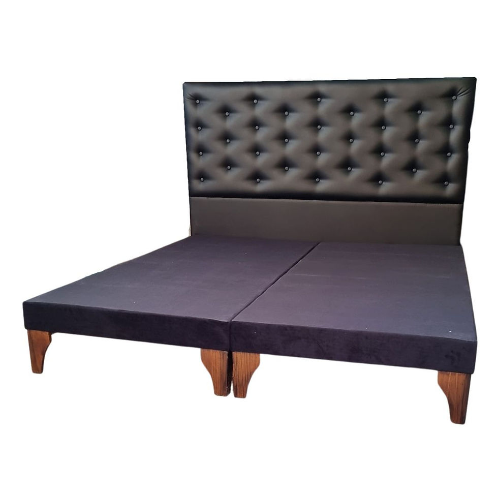 Miniatura: Base dividida + respaldo a piso  King Negro Cuero