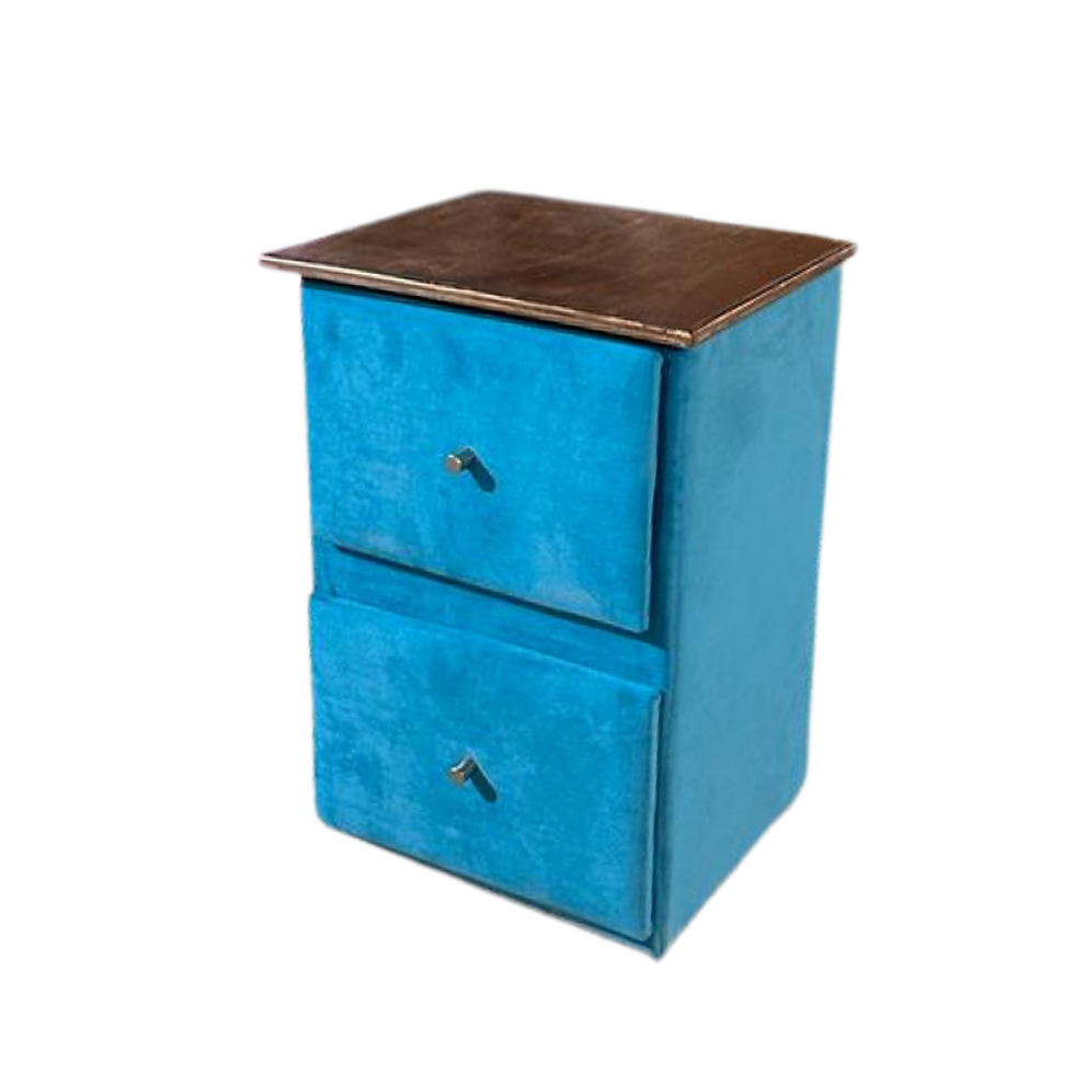 Miniatura: Velador Doble Cajón Calipso Felpa 65x40x48 Rimar.