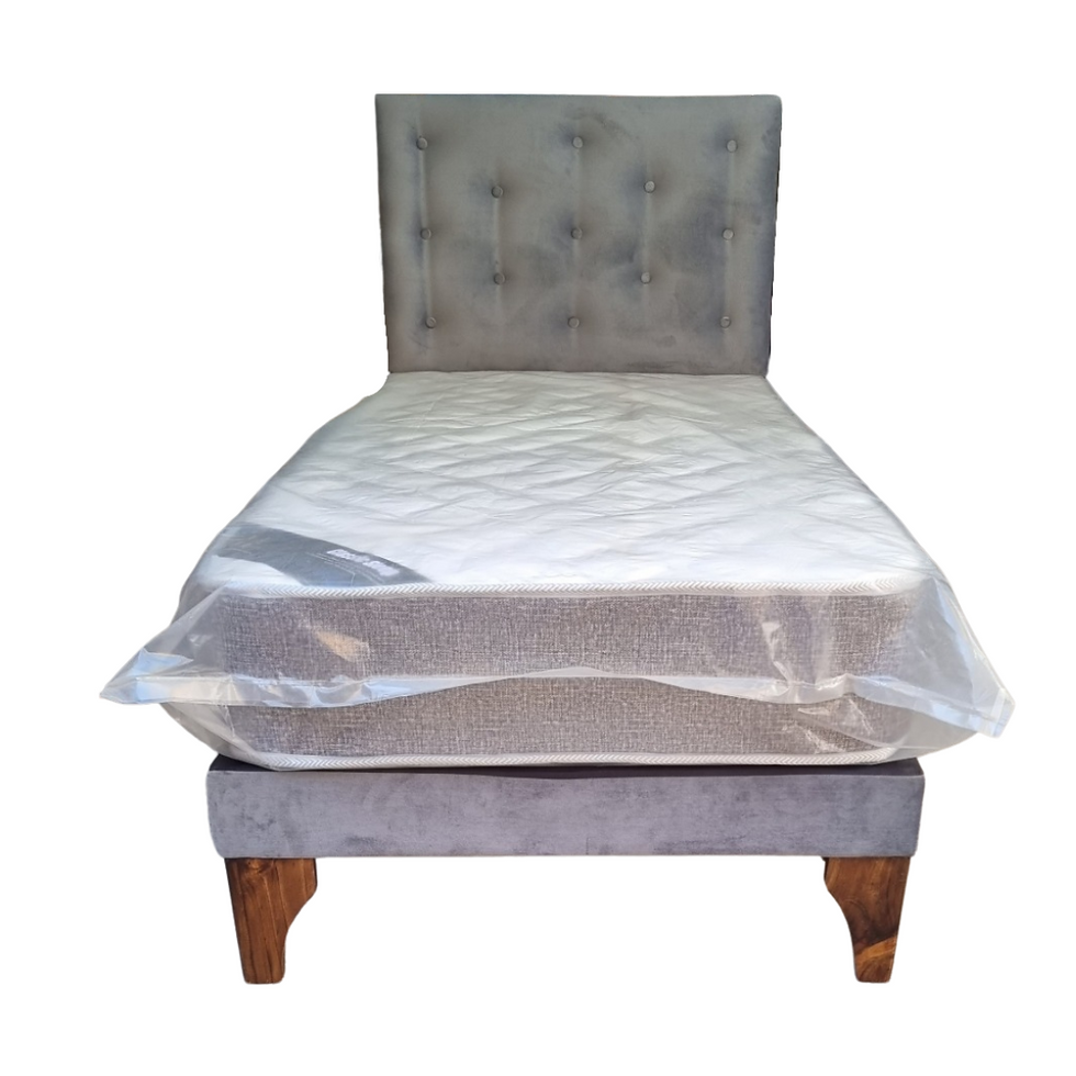 Cama 1 plaza colchón MARVER Gris Felpa