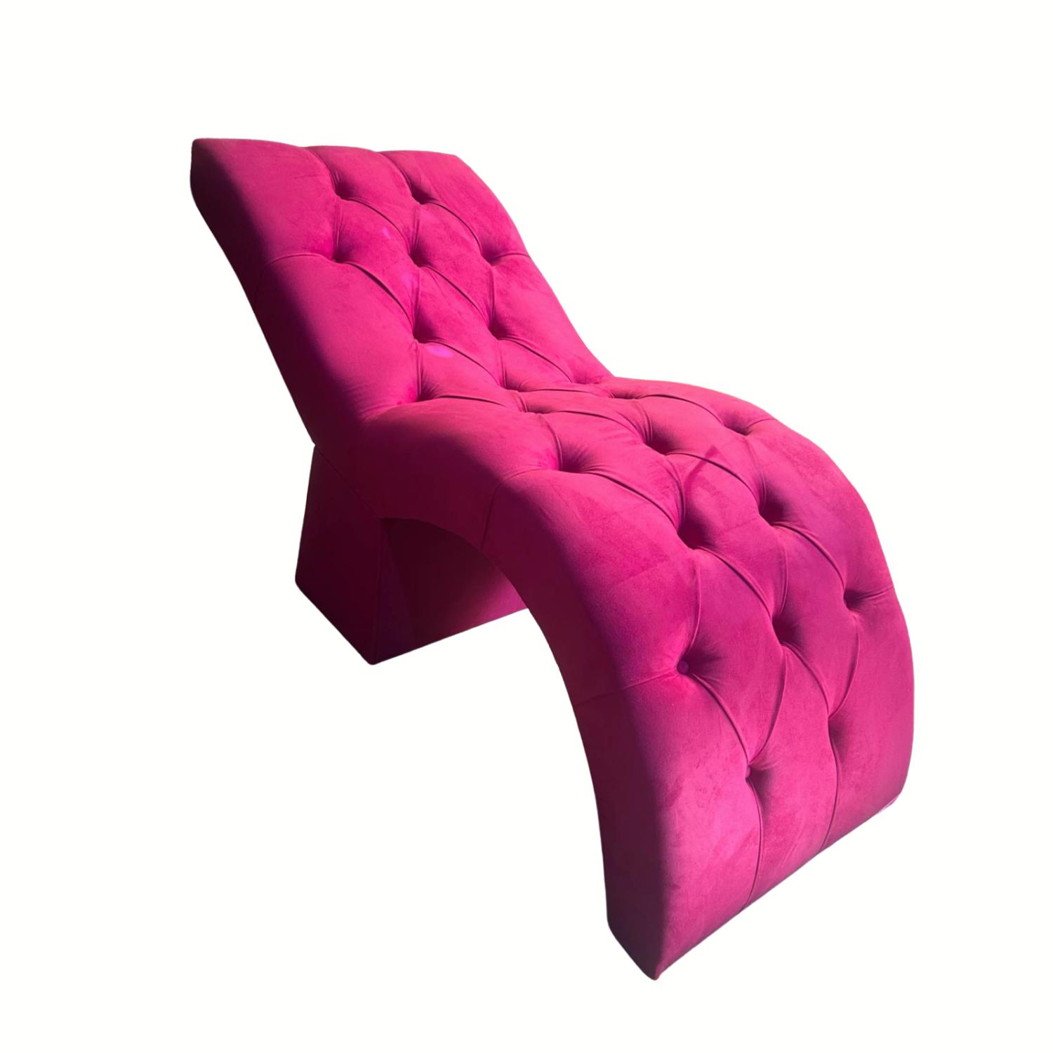 Sofa Camilla Capitoné Estética Fucsia Felpa