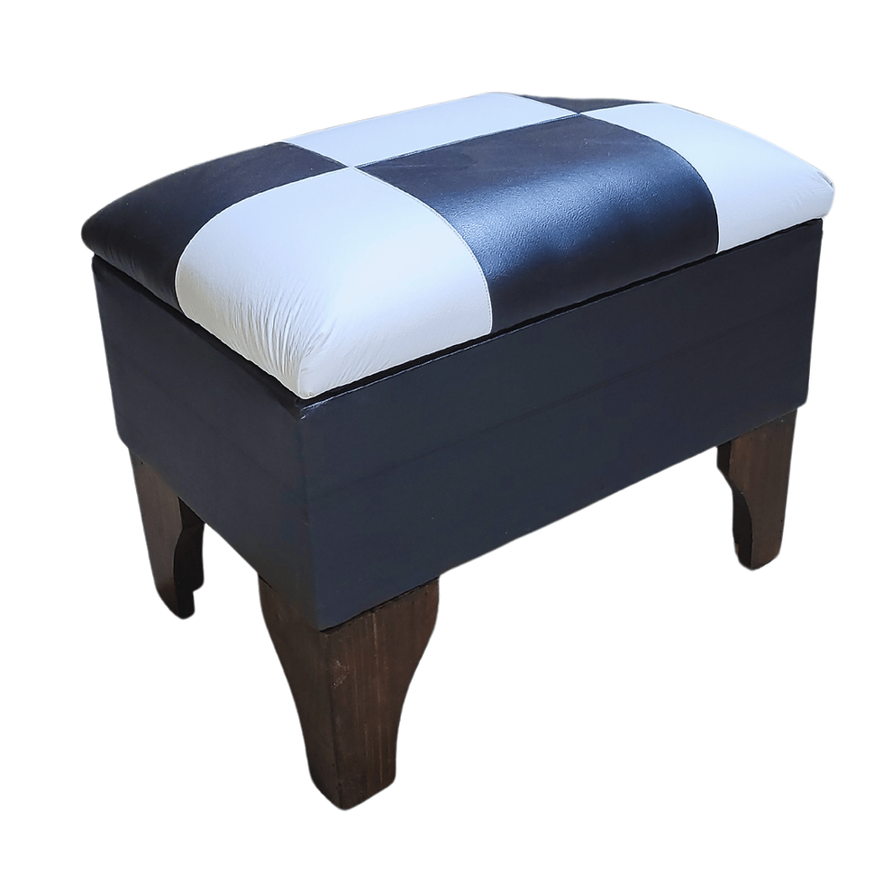 Miniatura: Banqueta Baúl Bicolor Eco Cuero 60x40X45X20 Rimar