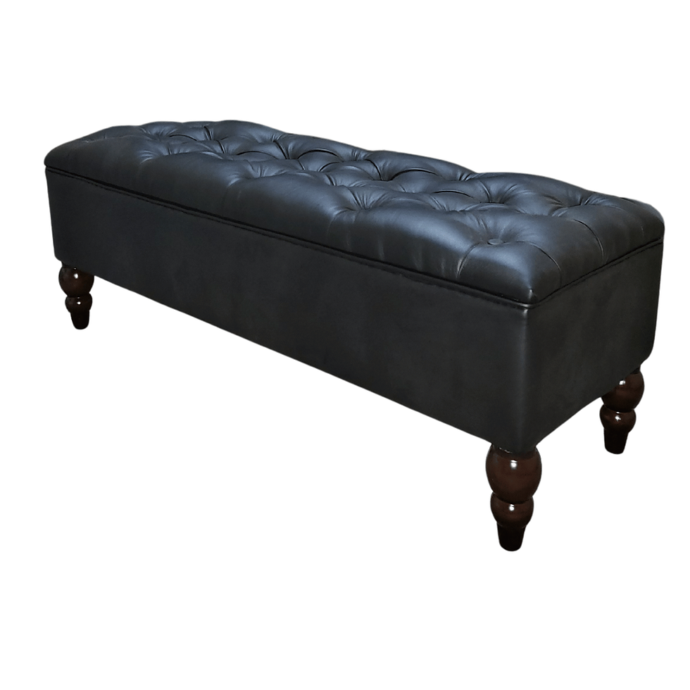 Miniatura: Banqueta Baúl Negro eco Cuero Múnich Rimar 125*54*40
